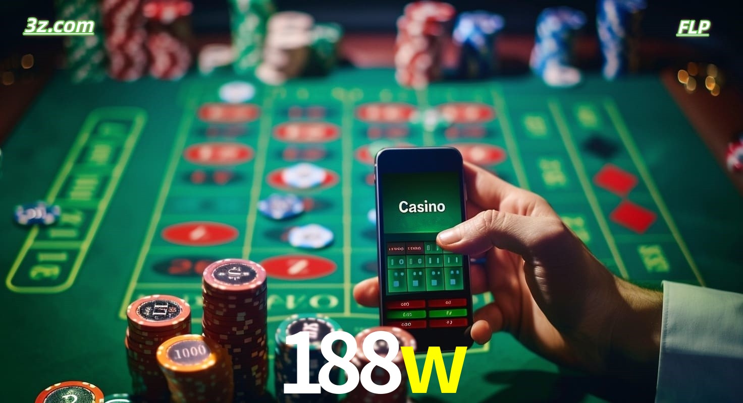 Cassino online móvel 188w com apostas em roleta e fichas de pôquer