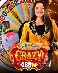Crazy Time live game no 188w cassino com entretenimento ao vivo para jogadores do Brasil